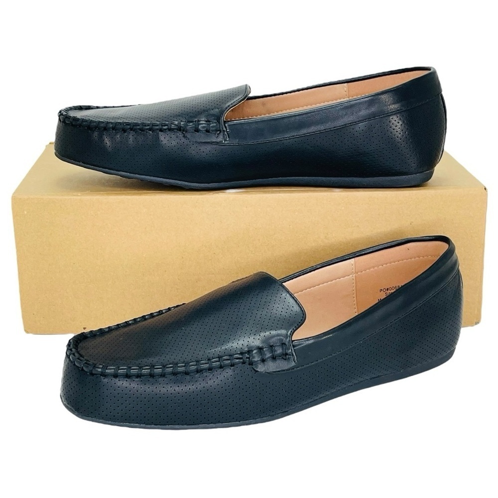 Journee Collection Halsey Black Faux Leather Womens Flats Size 8.5M